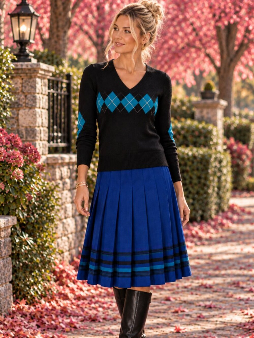 Pendleton Royal Blue Wool Pleated Skirt - L - EXCELLENT CONDITION
